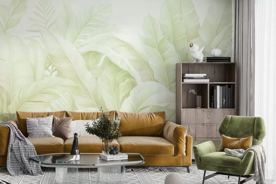 murais de parede Folhas tropicais vintage w05518v1