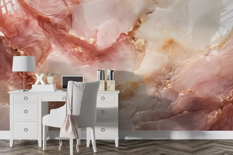murais de parede Imitacão de mármore rosa w05519