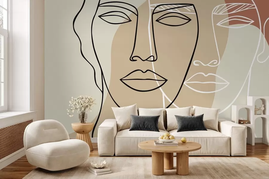 murais de parede Rostos abstratos w05550v1
