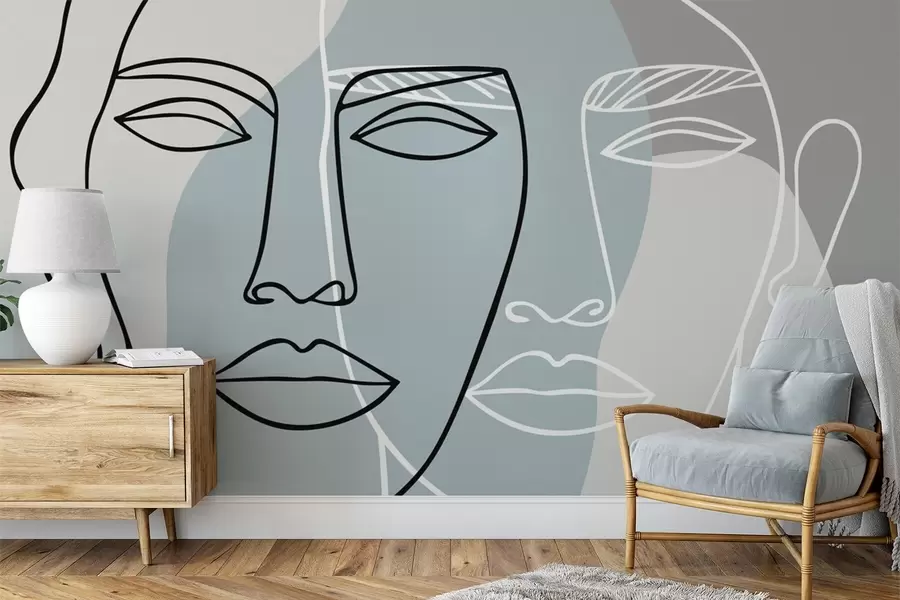 murais de parede Rostos abstratos w05550v2