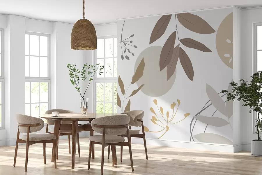 murais de parede Abstração com plantas w05552v1