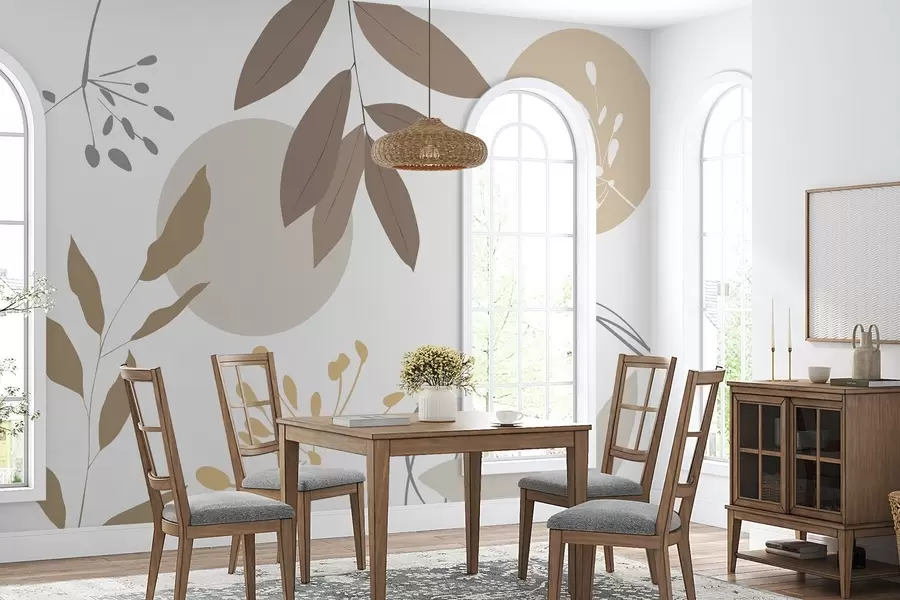 murais de parede Abstração com plantas w05552v1
