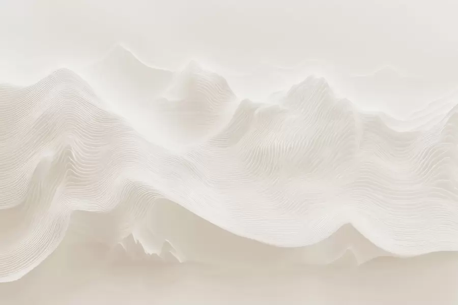 murais de parede Montanhas abstratas onduladas numa paleta de tons bege, em estilo minimalista w09713