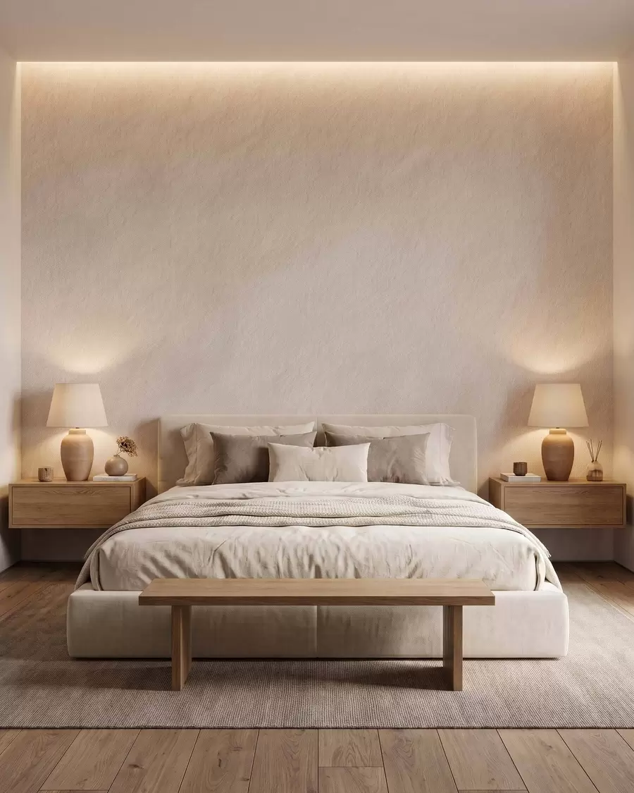 murais de parede Fundo bege claro com efeito de gesso decorativo, estilo minimalista, textura de pedra w09800