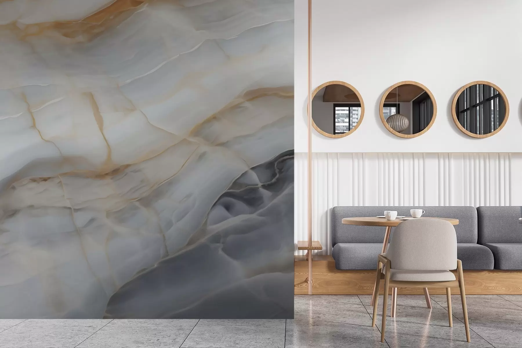 murais de parede Imitacão de um padrão abstrato de textura de mármore w05590