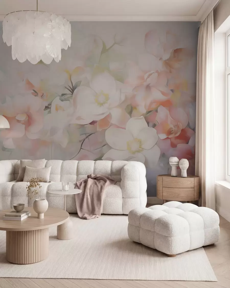 murais de parede Imitação de pintura de delicadas flores abstratas w05594