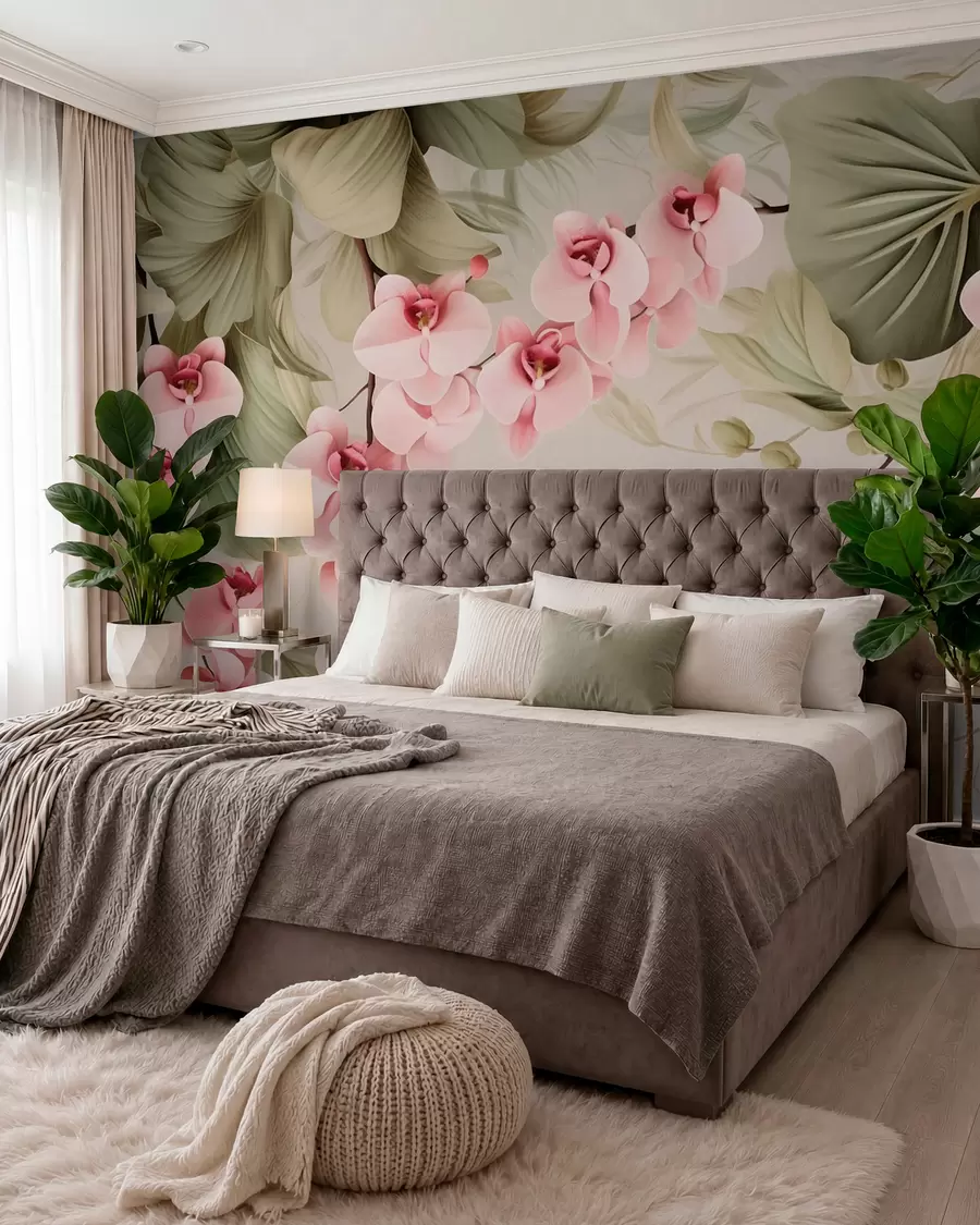 murais de parede Orquídeas, flores suspensas w05619