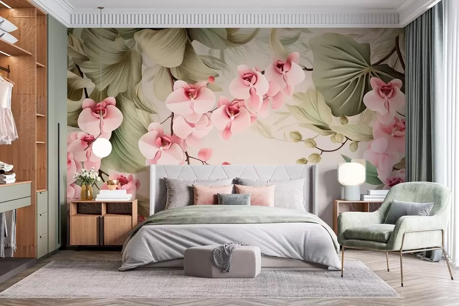 murais de parede Orquídeas, flores suspensas w05619