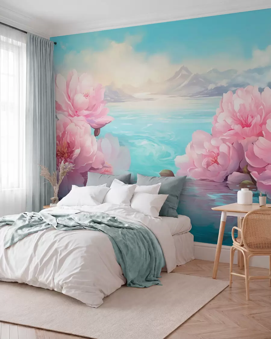 murais de parede Um lago com flores w05621