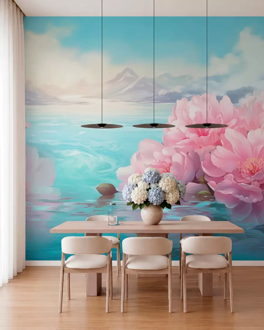 murais de parede Um lago com flores w05621