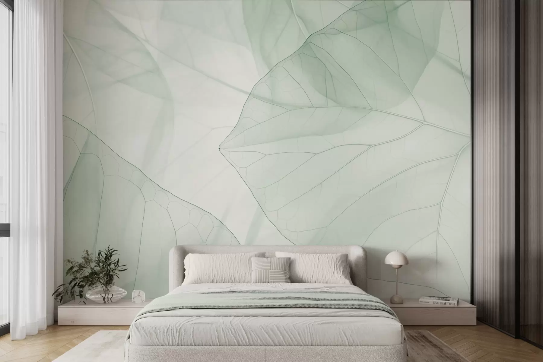 murais de parede Veias abstratas das folhas w05474