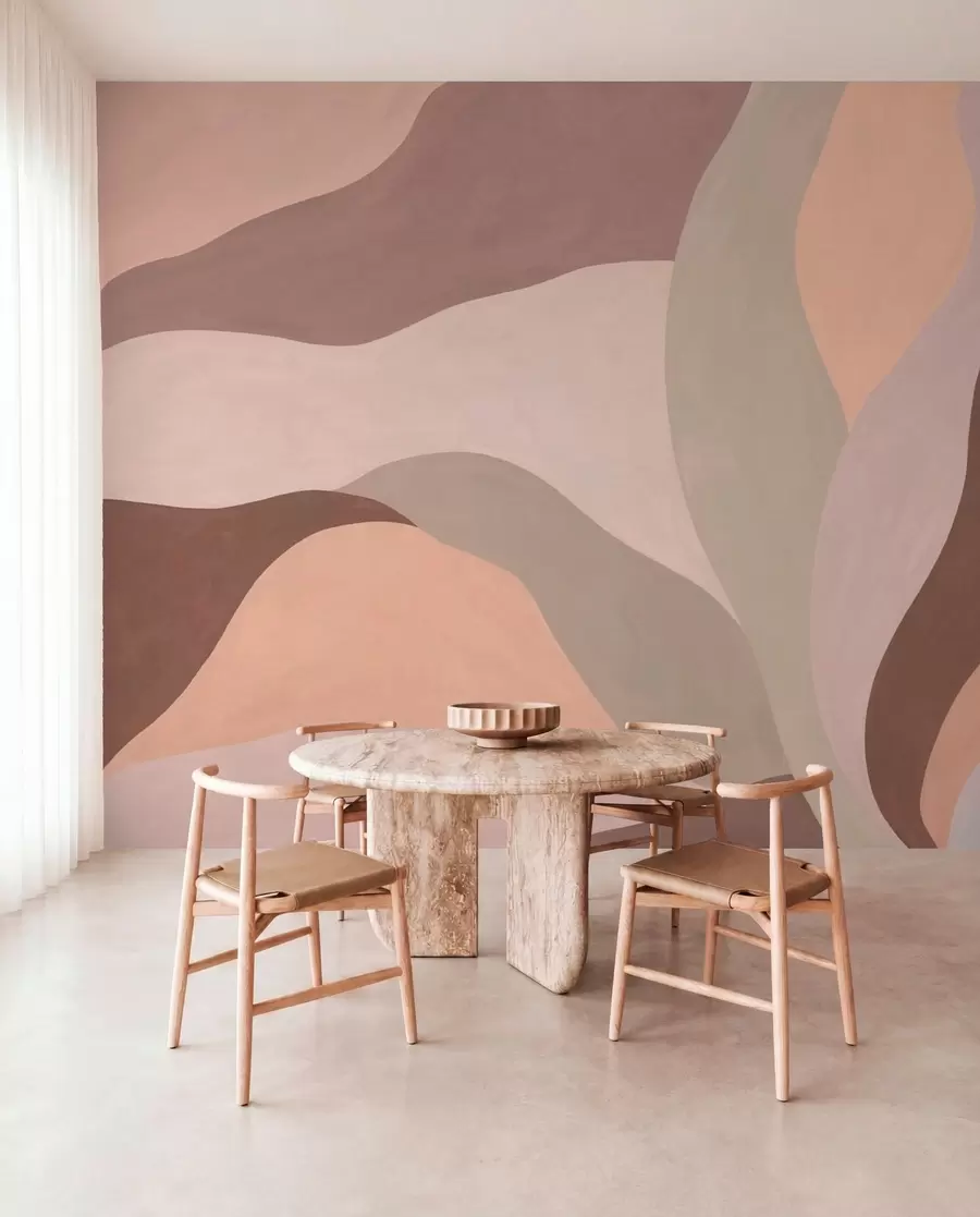 murais de parede Formas abstratas e fluidas em tons pastel w05629