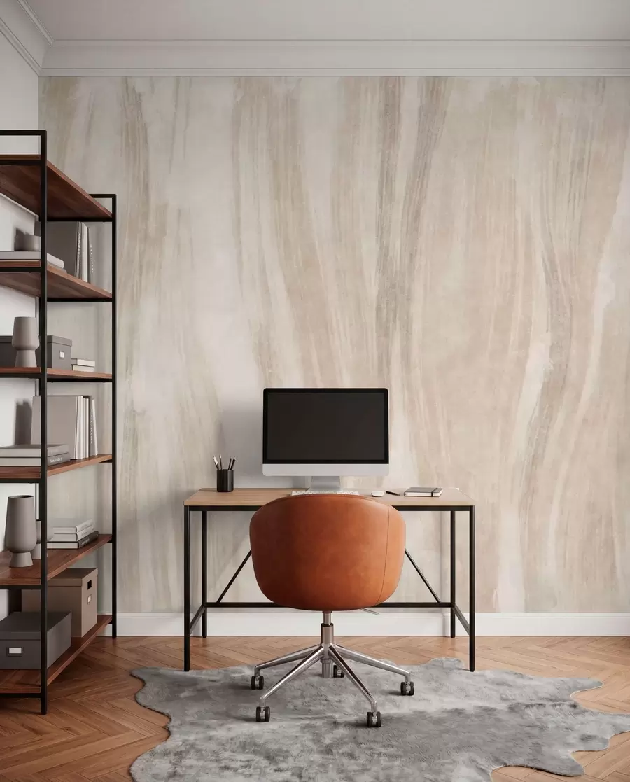 murais de parede Textura abstrata suave com transições verticais delicadas em tons cremosos w05686