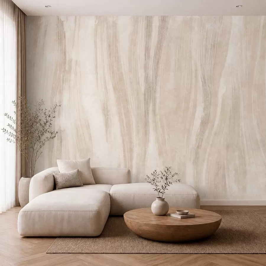 murais de parede Textura abstrata suave com transições verticais delicadas em tons cremosos w05686