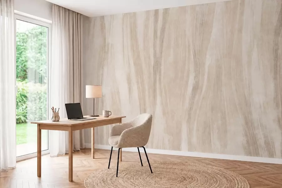 murais de parede Textura abstrata suave com transições verticais delicadas em tons cremosos w05686