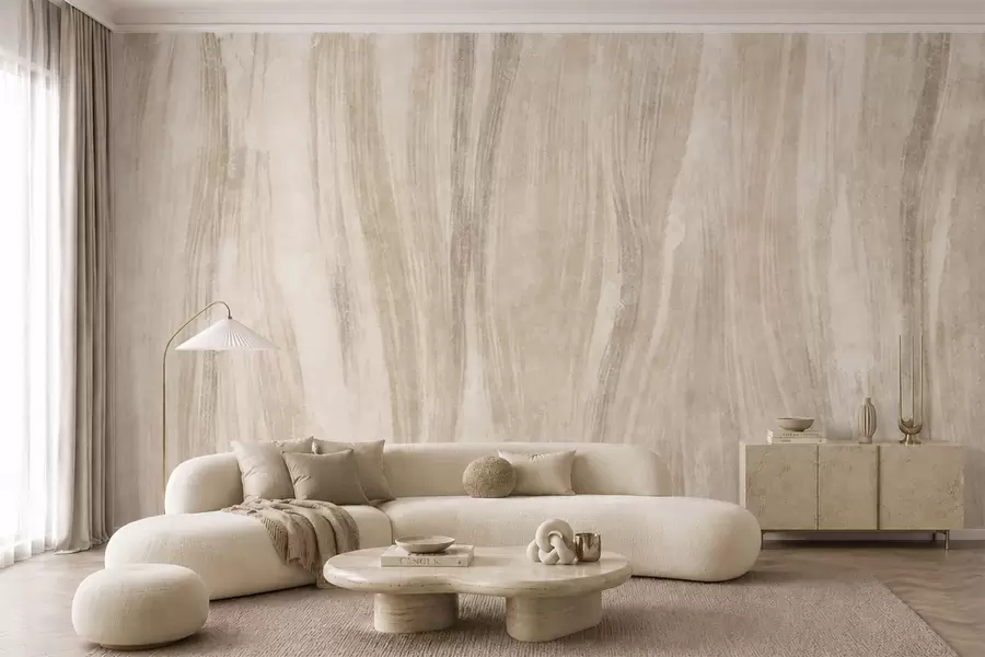 murais de parede Textura abstrata suave com transições verticais delicadas em tons cremosos w05686