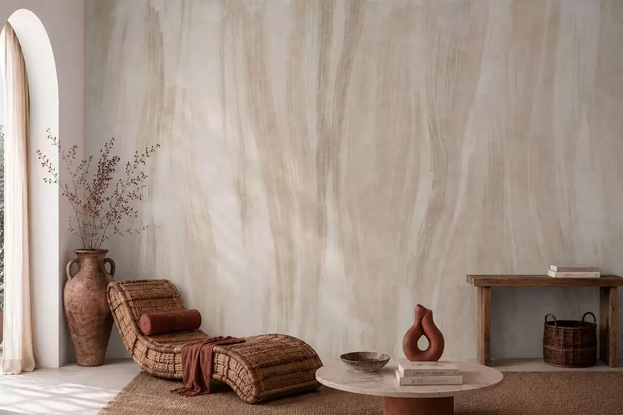 murais de parede Textura abstrata suave com transições verticais delicadas em tons cremosos w05686