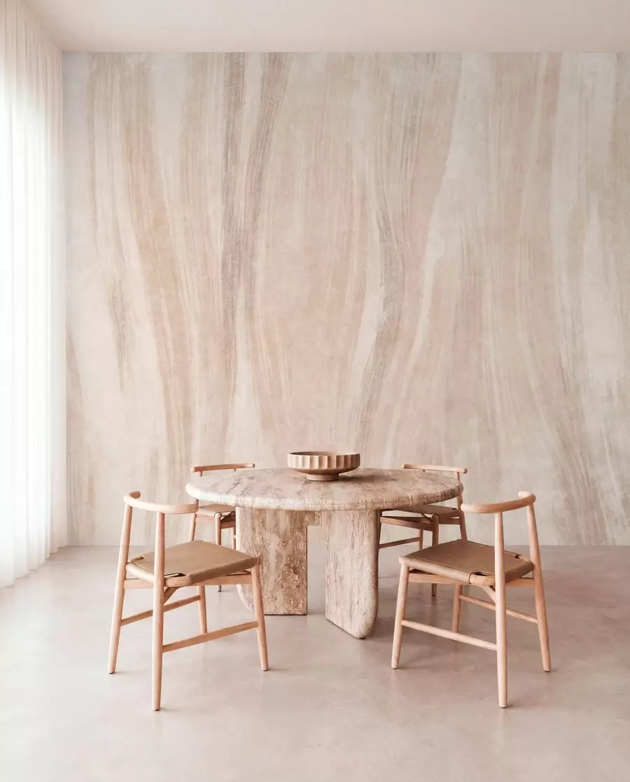 murais de parede Textura abstrata suave com transições verticais delicadas em tons cremosos w05686