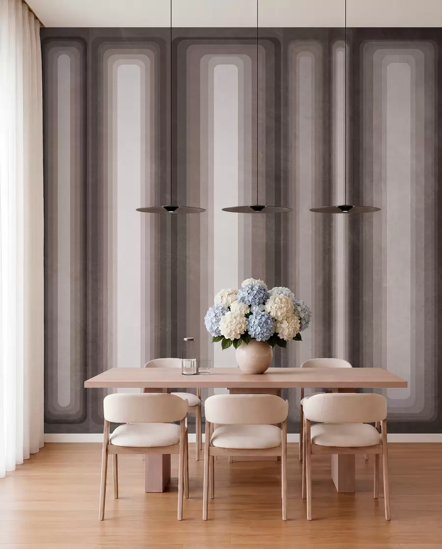 murais de parede Retângulos verticais arredondados, com textura e estilo abstrato, em tons suaves de castanho w09905v1