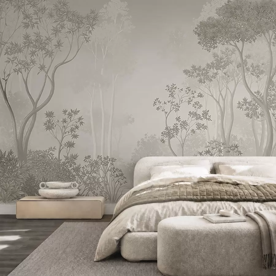 murais de parede Floresta enevoada em tons suaves e neutros w05700v1