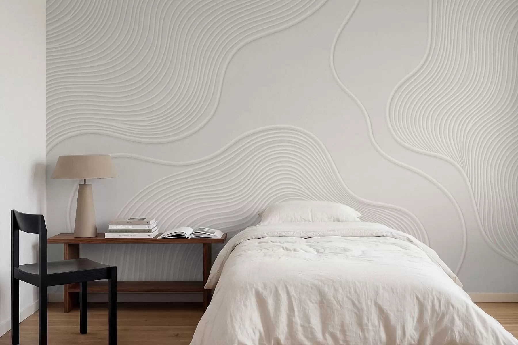murais de parede Relevo abstrato com linhas onduladas e fluidas w05689