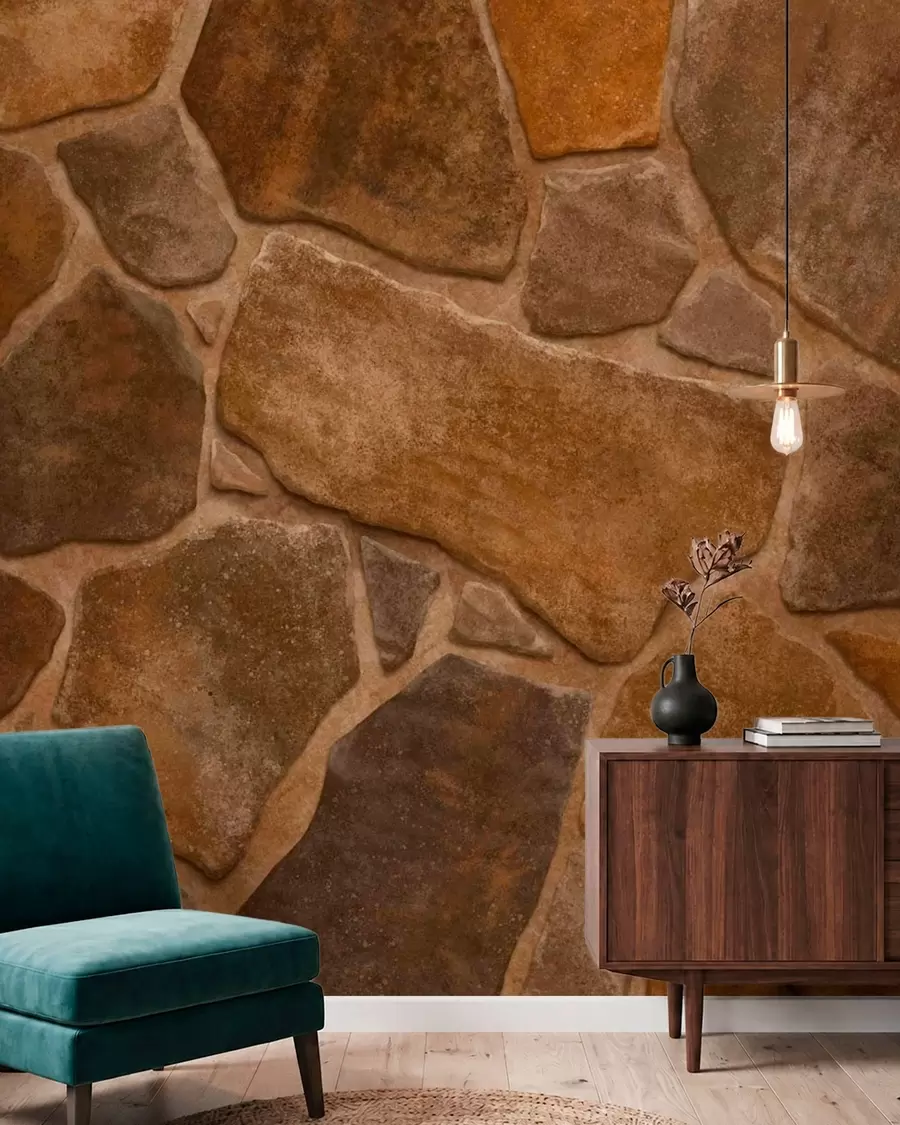 murais de parede Textura de alvenaria em pedra natural com formas irregulares w05690