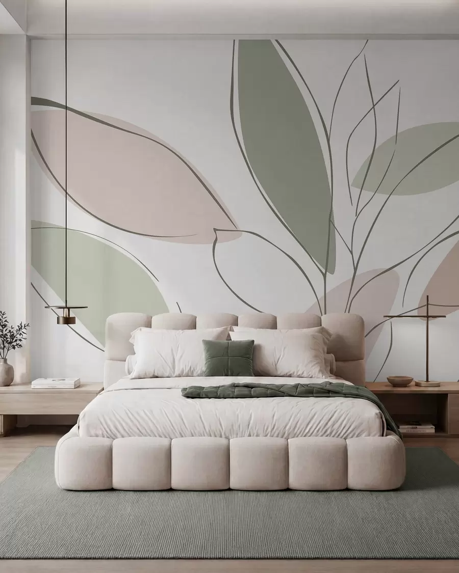 murais de parede Folhas abstractas w05710