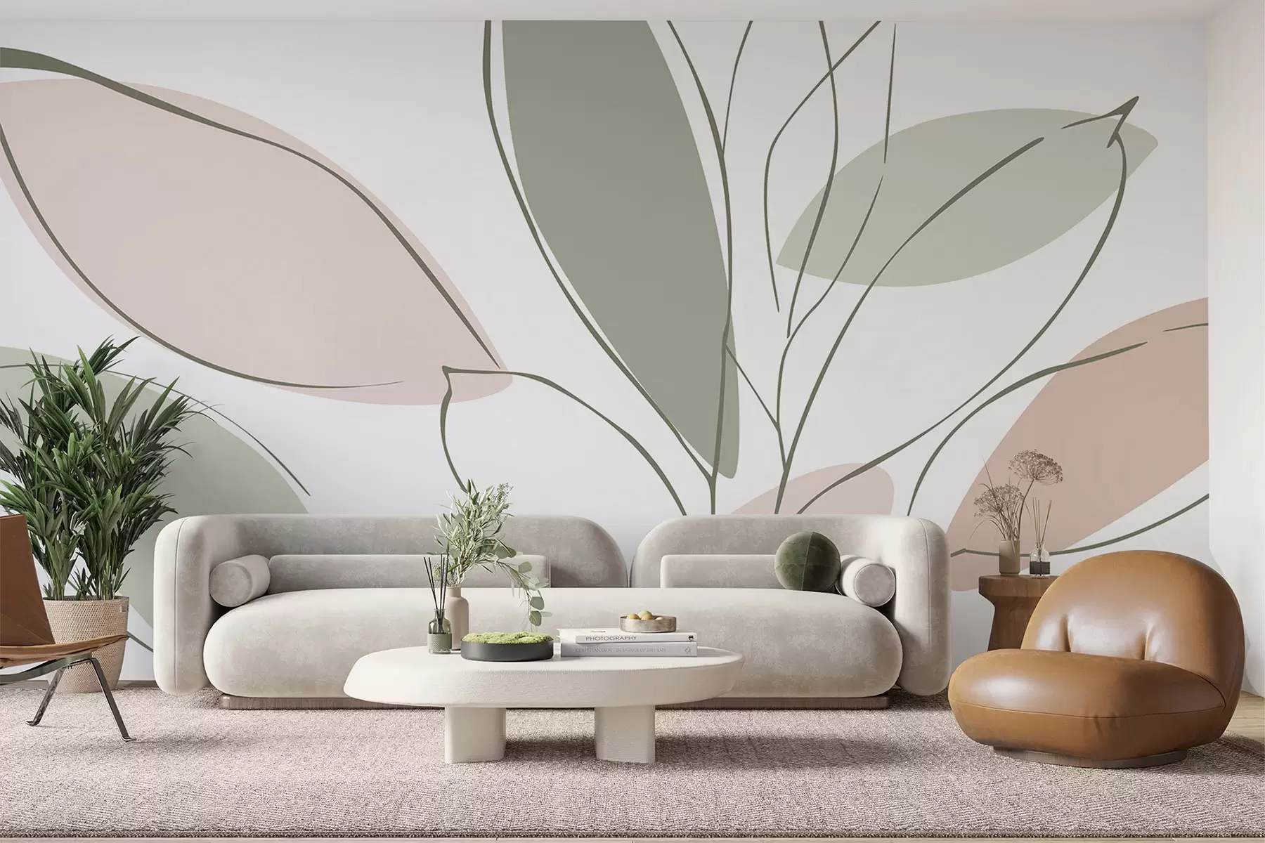 murais de parede Folhas abstractas w05710