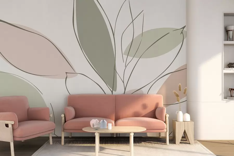 murais de parede Folhas abstractas w05710