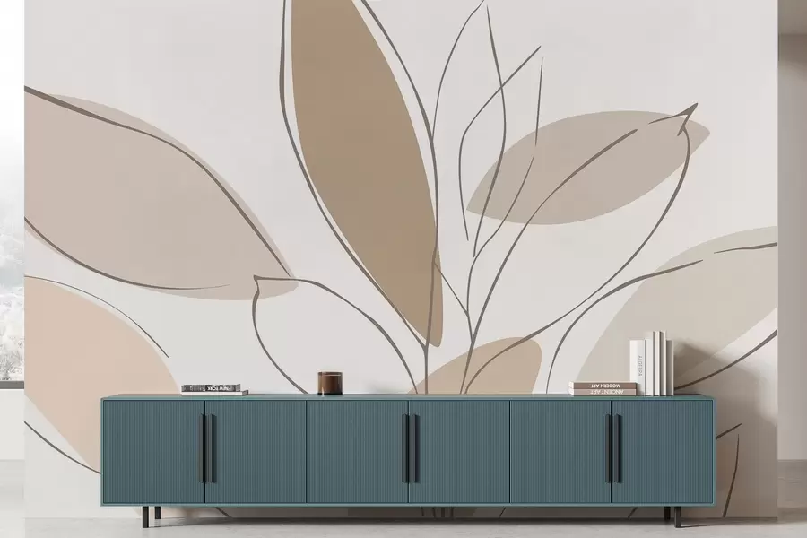 murais de parede Folhas abstractas w05710v2
