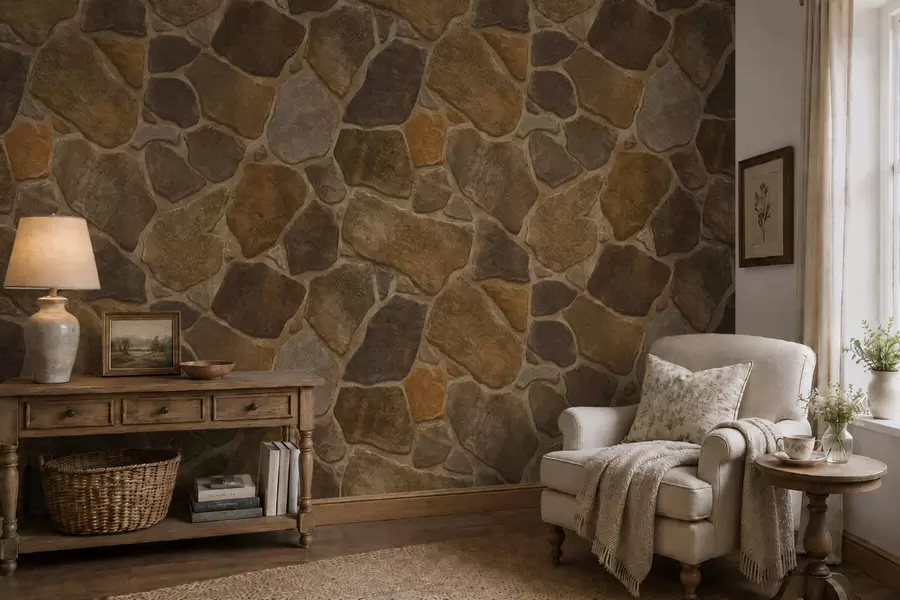 murais de parede Padrão de pedra natural em tons quentes w05691