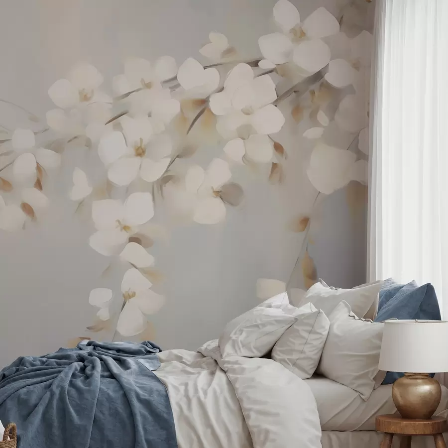 murais de parede Ramo abstrato com flores, imitação de uma pintura w05665
