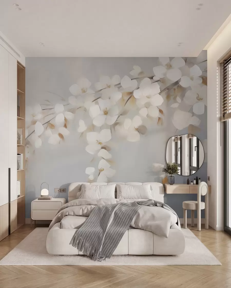 murais de parede Ramo abstrato com flores, imitação de uma pintura w05665