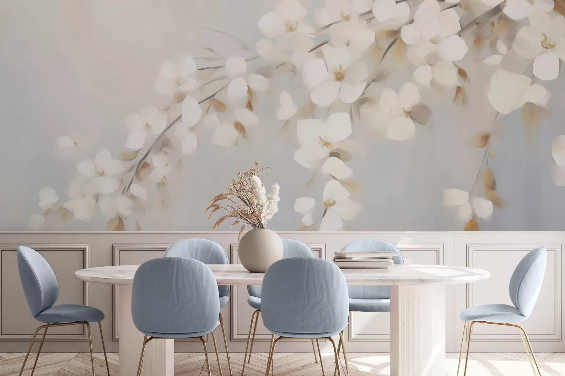 murais de parede Ramo abstrato com flores, imitação de uma pintura w05665
