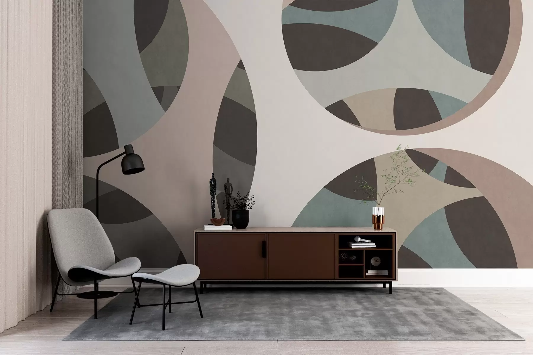 murais de parede abstração textural contemporânea em tons de bege e tons naturais w05751v1