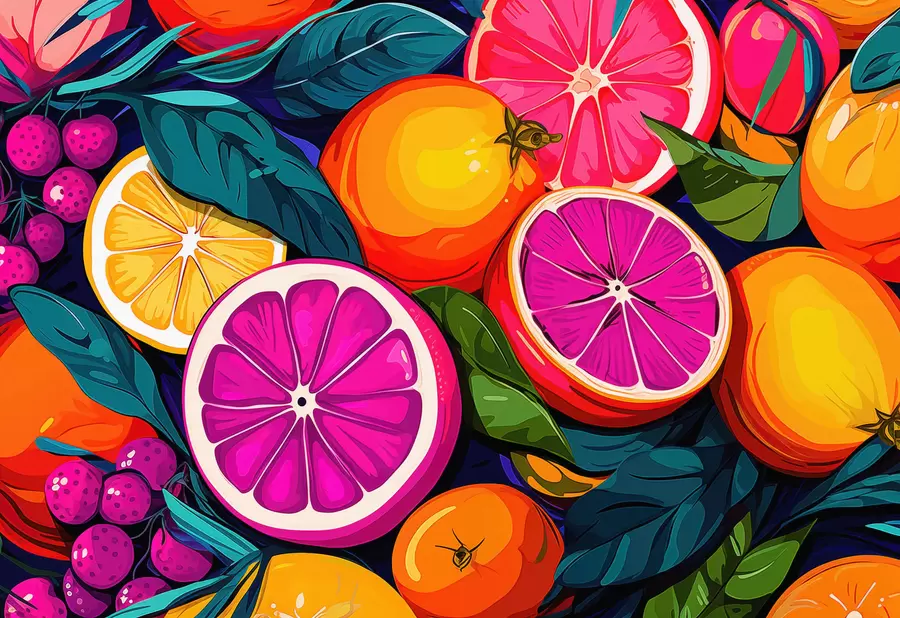 murais de parede Fruta, laranjas, limões w05761