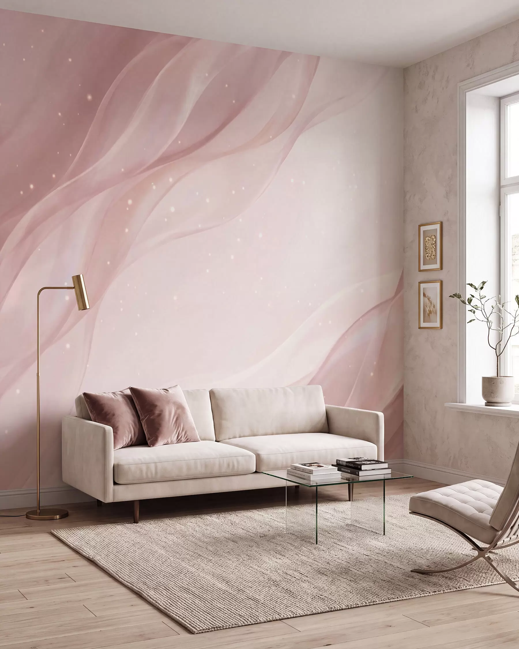 murais de parede Fitas rosa na brisa w09959