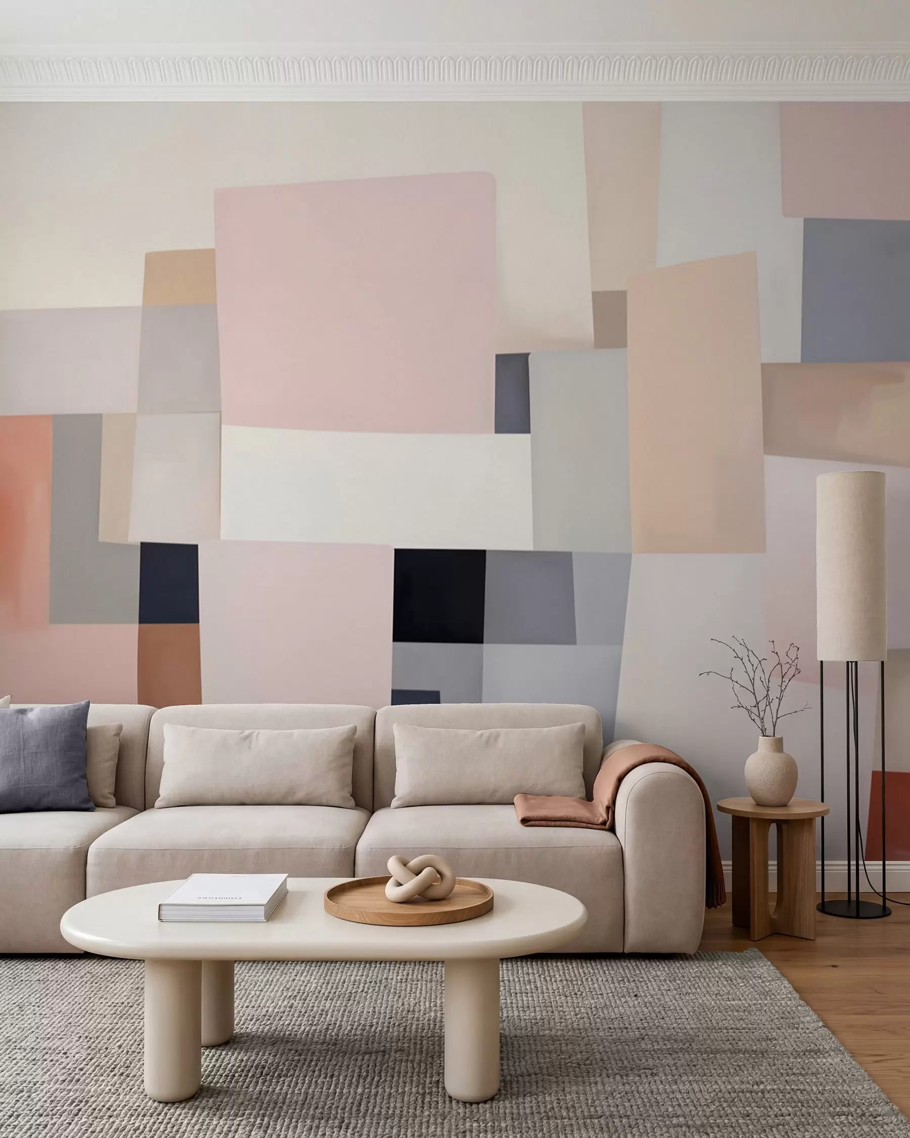 murais de parede Geometria em tons pastel w05785