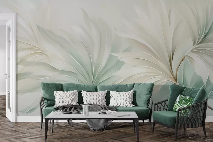 murais de parede Folhas tropicais pontiagudas w05792