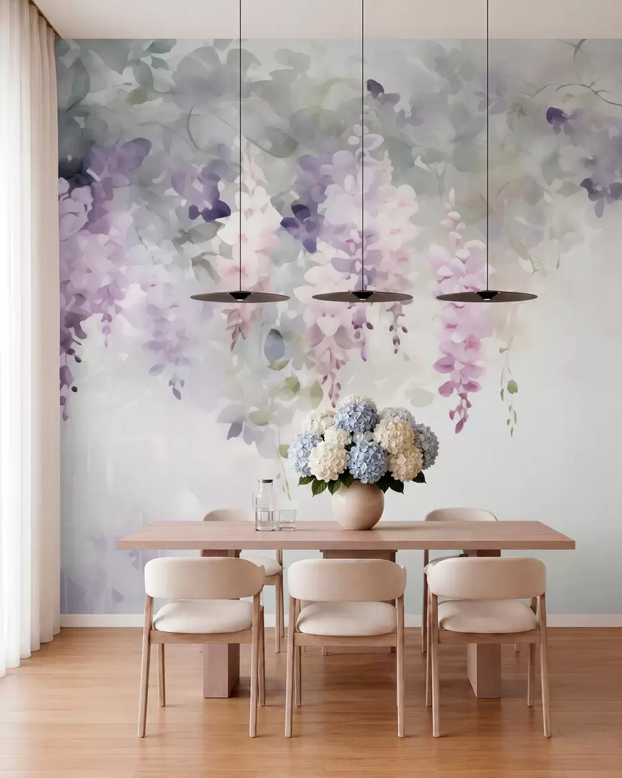 murais de parede Flores de glicínia pendentes w05795