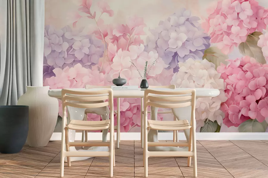 murais de parede Flores de hortênsia w05796
