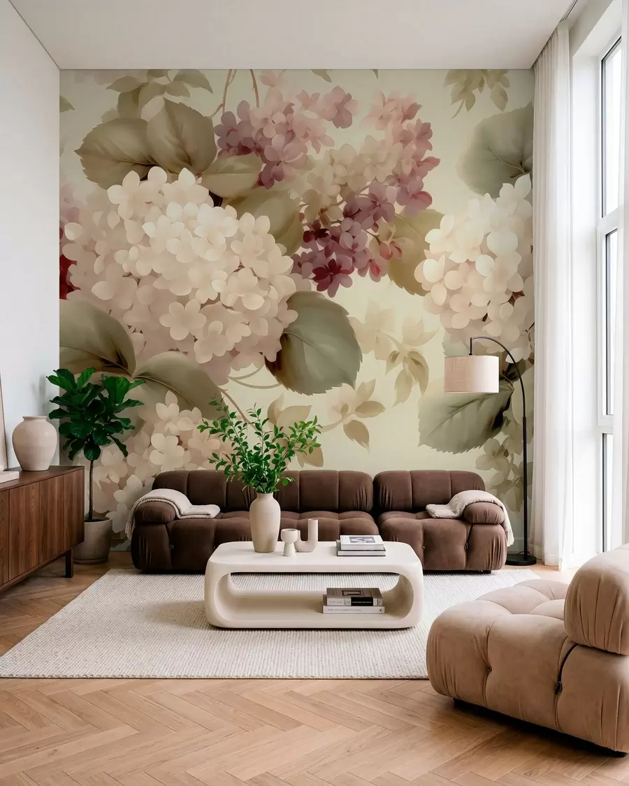 murais de parede Flores de hortênsia w05436