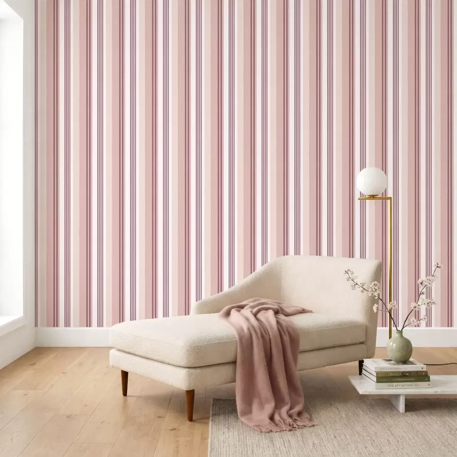 murais de parede Riscas cor-de-rosa e bordô sobre um fundo claro a01248v3