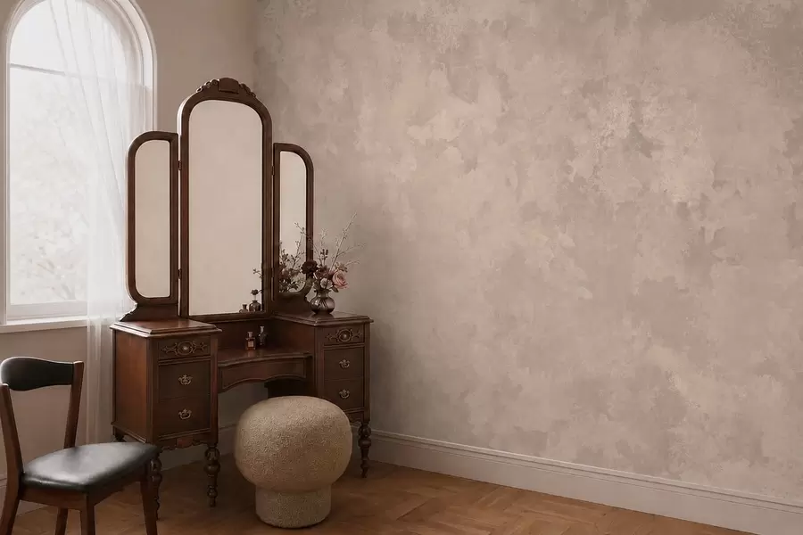murais de parede Textura em bege amêndoa quente com transições tonais suaves e naturais w05814