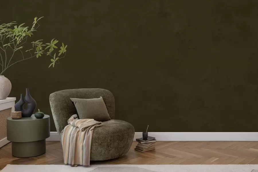 murais de parede Tom de azeitona escuro, com textura suave e transições tonais naturais w05814v3