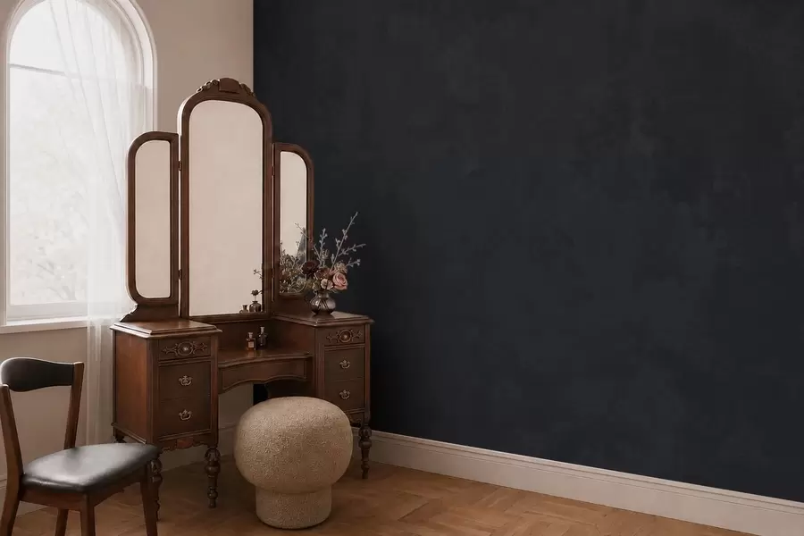 murais de parede Tom grafite escuro com textura suave e transições tonais difusas w05814v5