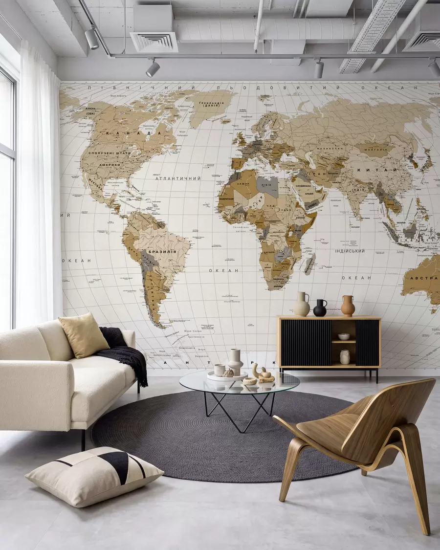 murais de parede Mapa ocre em ucraniano c00016uk