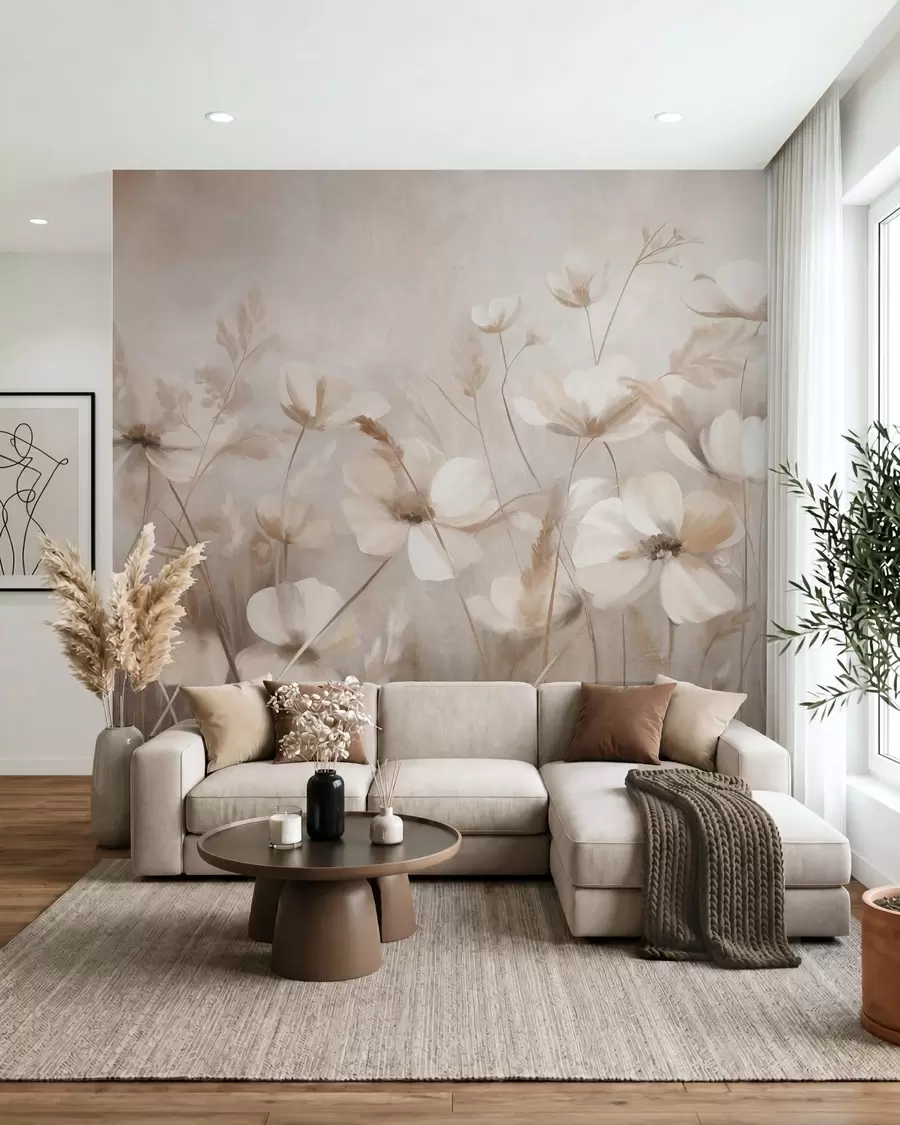 murais de parede Flores em luz suave w10019