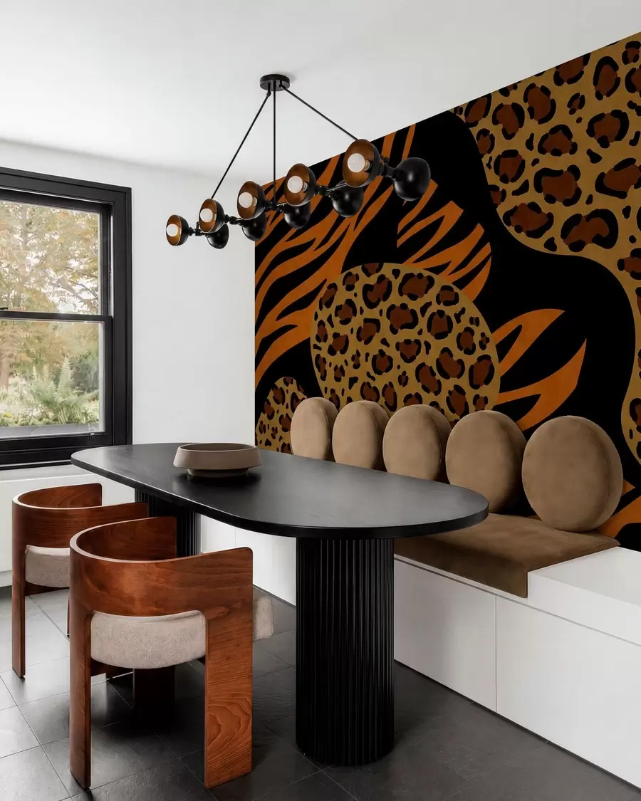 murais de parede Padrões de leopardo e tigre inspirados em animais selvagens w05759