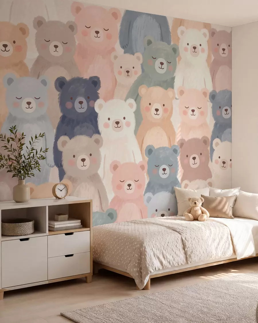 murais de parede Ursinhos pastel w10010